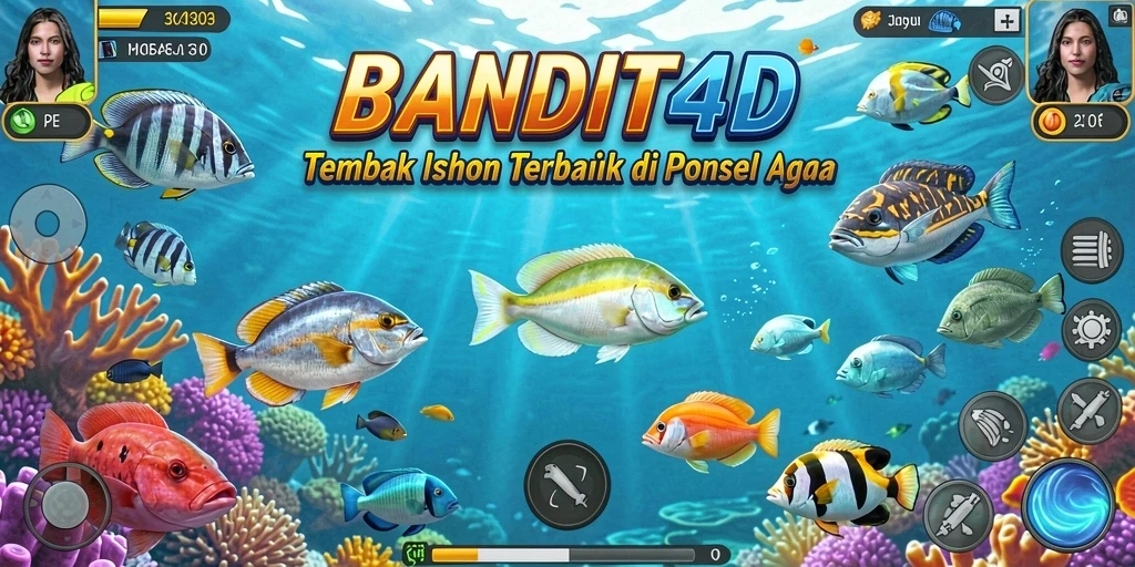 Tampilan gameplay seru di BANDIT4D dengan aksi menembak ikan.