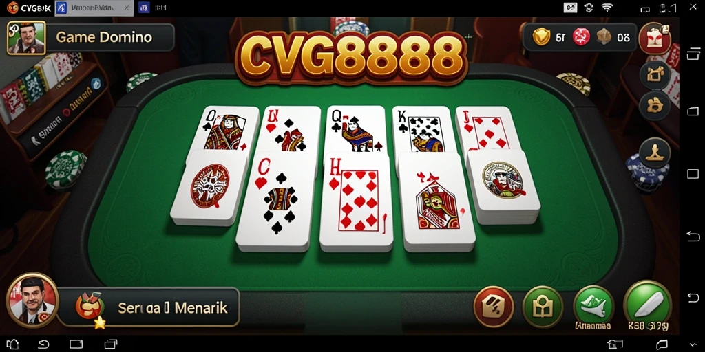 Tampilan menarik gameplay Domino di CVG8888 dengan teman.