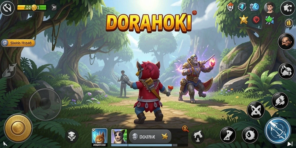 Tampilan gameplay DORAHOKI yang memukau dan interaktif.