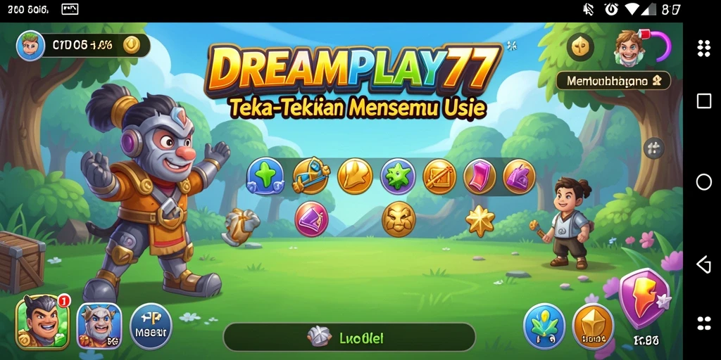Tangkapan layar gameplay DREAMPLAY77 menampilkan serangkaian teka-teki menarik.