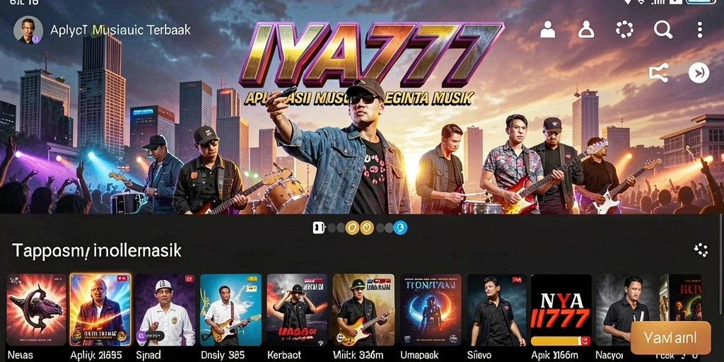Tampilan menarik dari aplikasi IYA777 dengan berbagai pilihan lagu.