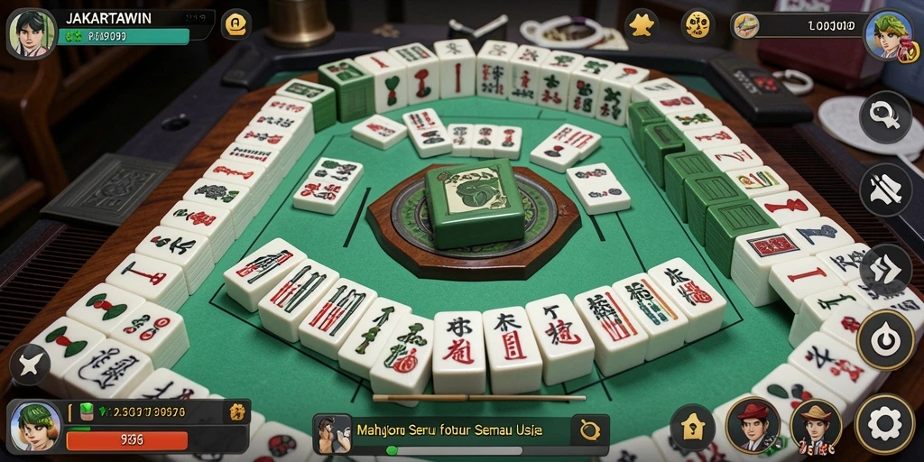 Screenshot gameplay JAKARTAWIN yang menampilkan suasana Mahjong yang seru.