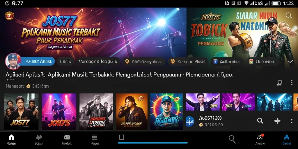 Tampilan screenshot JOS77 menampilkan pengalaman mendengarkan musik yang menyenangkan.